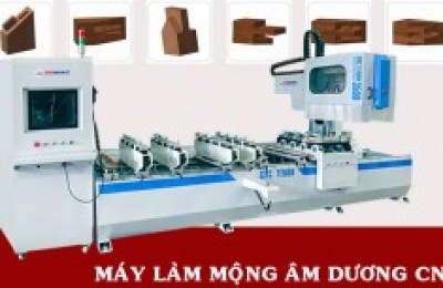 Máy gia công phay mộng âm dương cnc với bàn xoay phôi đa năng